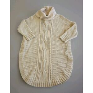 Express Women's Small Petite Cable Knit Sweater 3 Quarter Sleeve Cream NWT Soft
